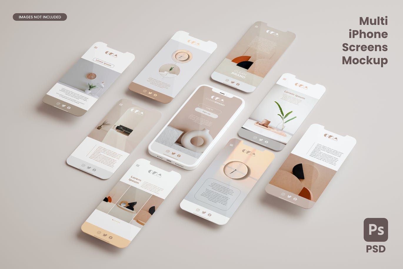 多种iPhone角度样机PSD素材包