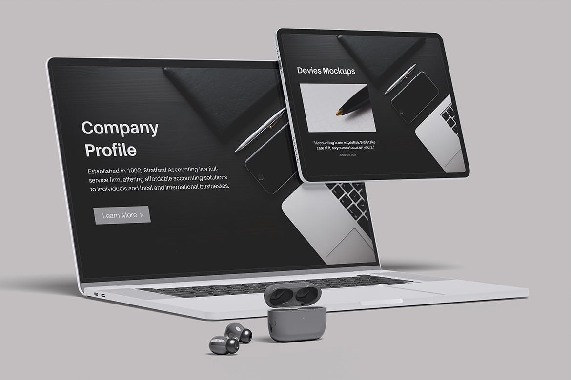 电脑平板设备PSD样机素材包-2 电脑平板设备PSD样机素材包