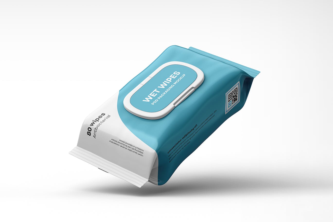 效果逼真的湿巾包装盒PSD样机素材