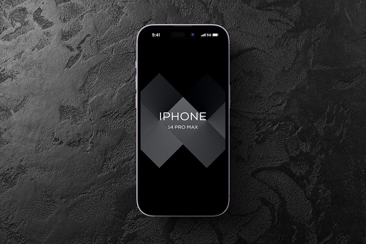 黑色熔岩纹理iPhone 14 Pro Max 样机PSD素材-9 黑色熔岩纹理iPhone 14 Pro Max 样机PSD素材