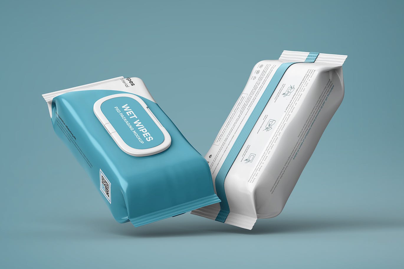 效果逼真的湿巾包装盒PSD样机素材