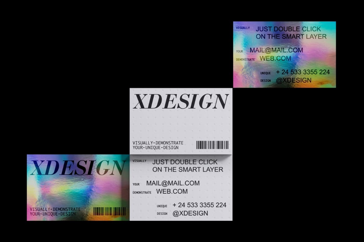 高级感满满的全息品牌标识模型PSD样机素材包