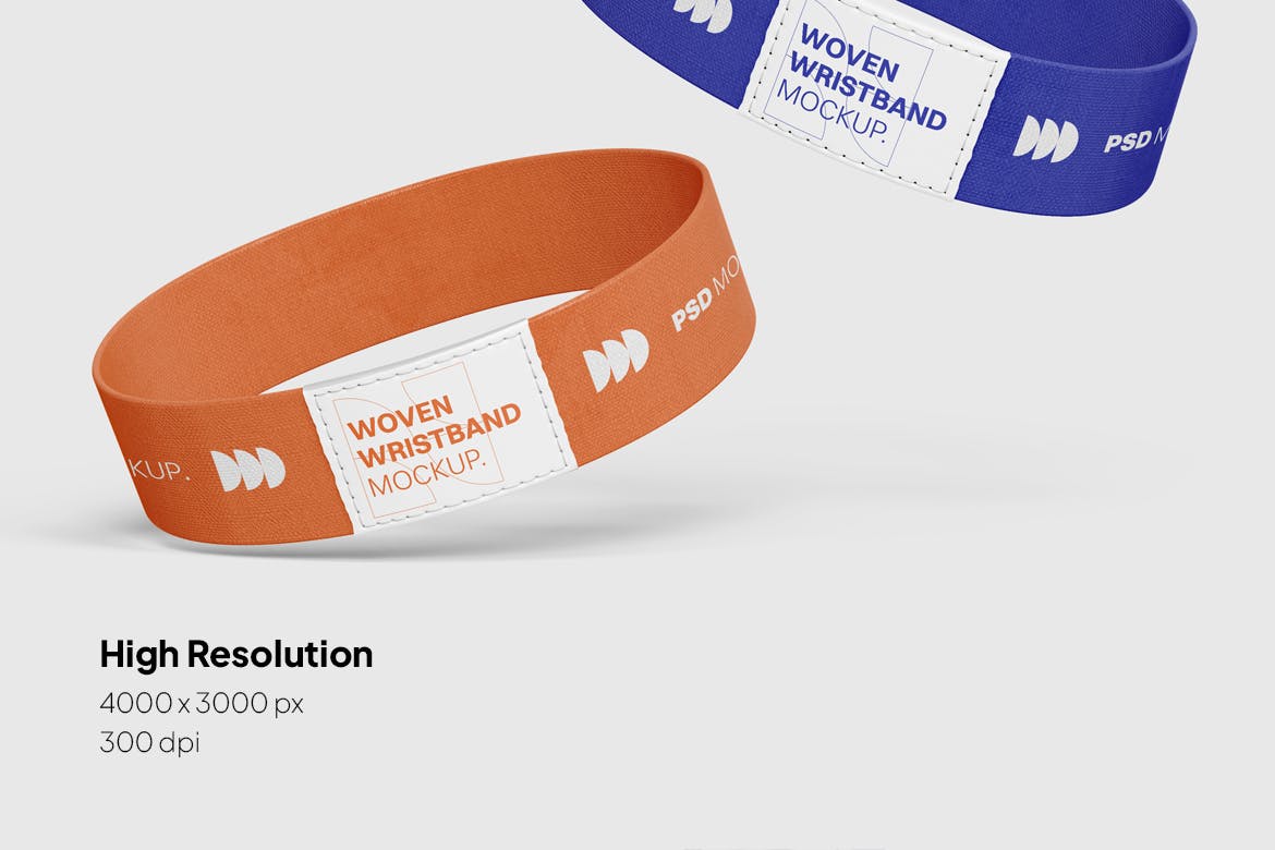 逼真的腕带PSD样机素材包