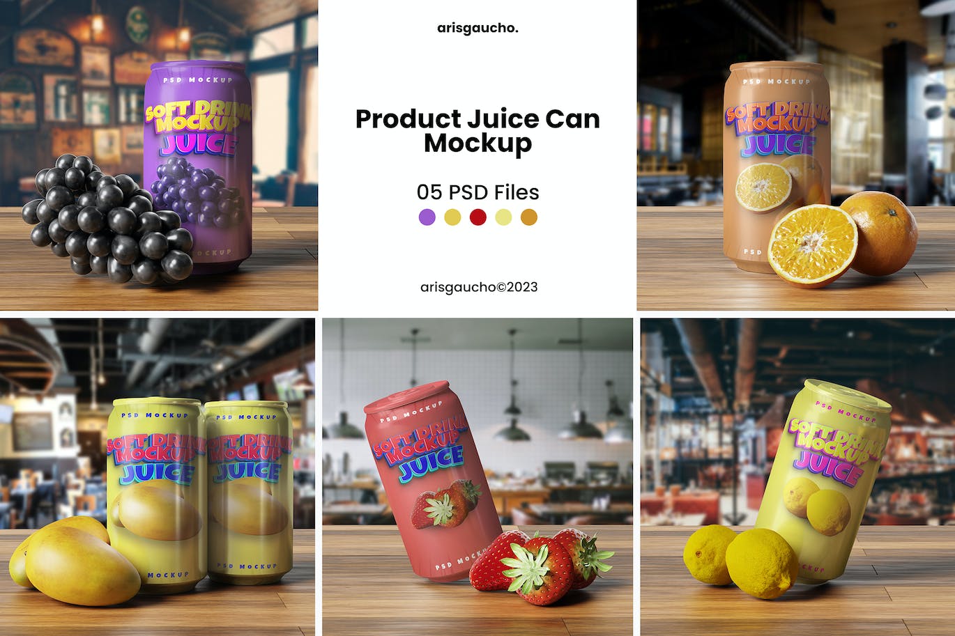 带产品真实场景果汁饮料罐PSD样机素材-1 带产品真实场景果汁饮料罐PSD样机素材