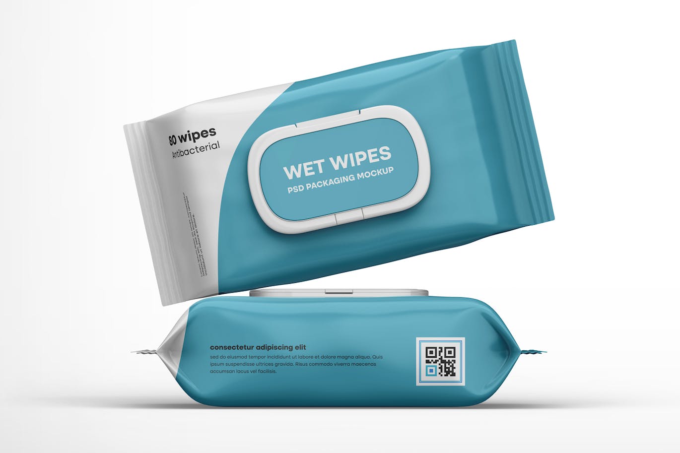 效果逼真的湿巾包装盒PSD样机素材
