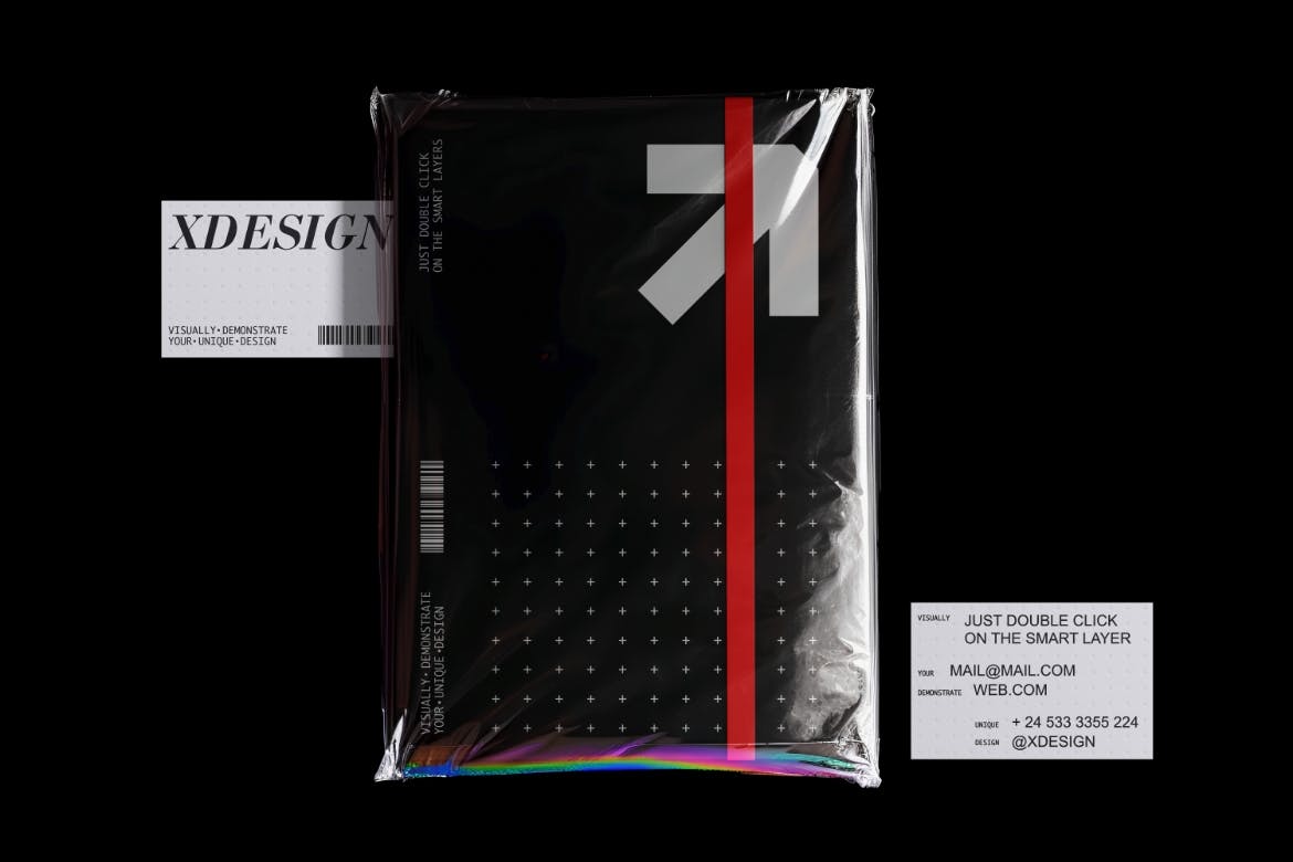 高级感满满的全息品牌标识模型PSD样机素材包