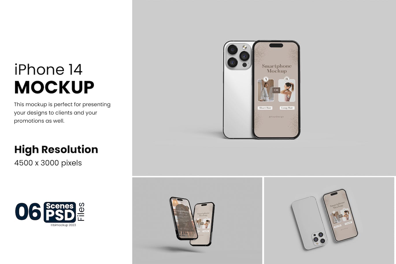 质感强烈的iphone 14样机PSD素材包