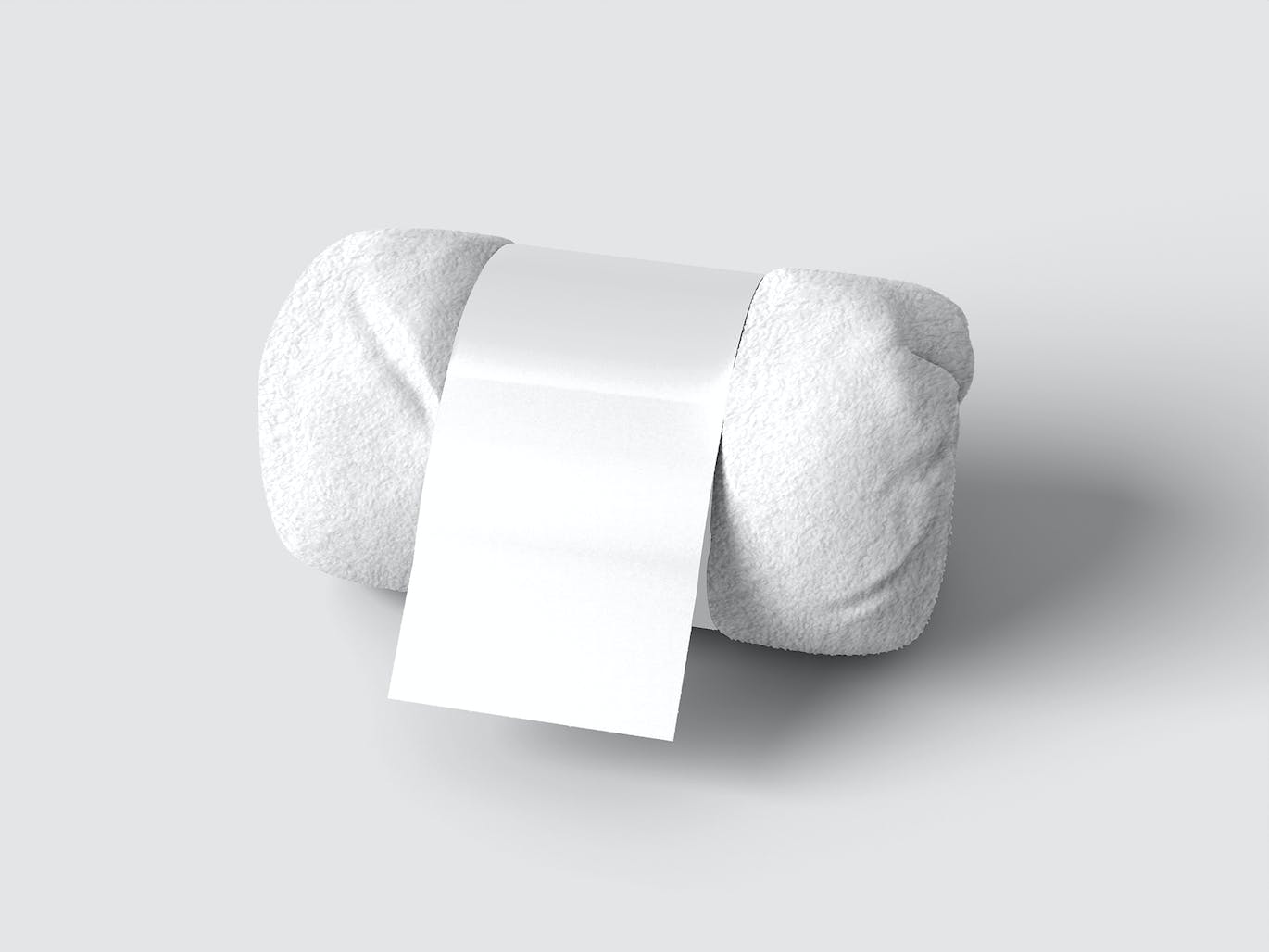 不同角度带标签折叠毯子PSD样机素材包