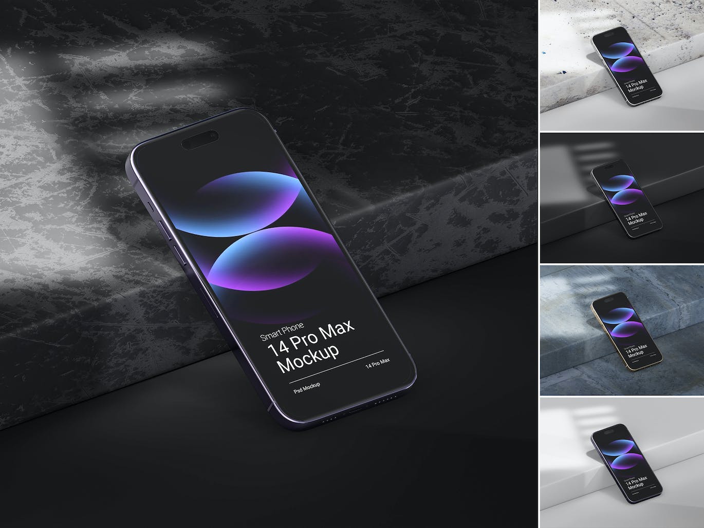 逼真的iPhone 14 Pro Max展示样机PSD素材-4 逼真的iPhone 14 Pro Max展示样机PSD素材