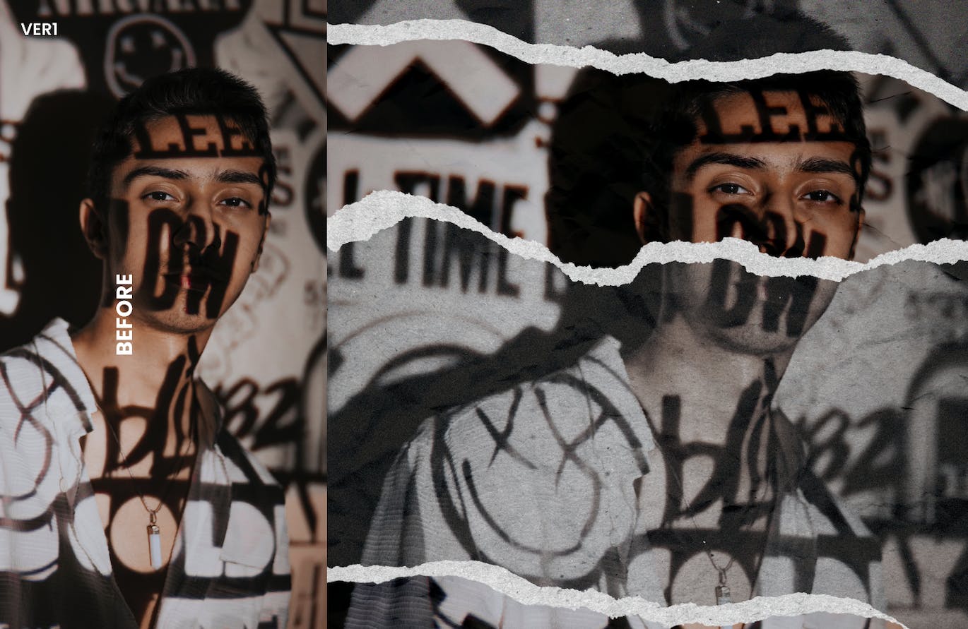 一键在Photoshop中生成逼真的撕纸效果