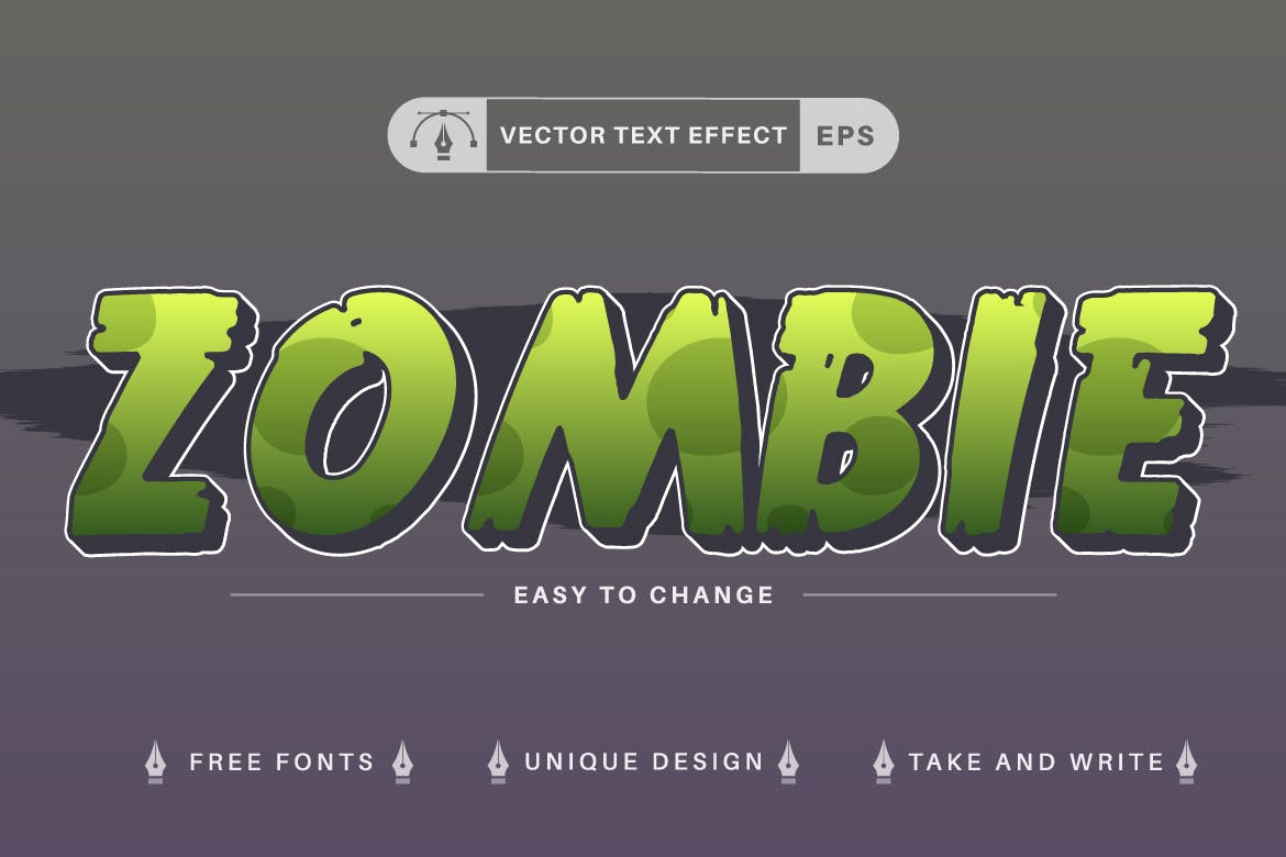 10个万圣节文本效果，AI矢量字体样式(AI,EPS)