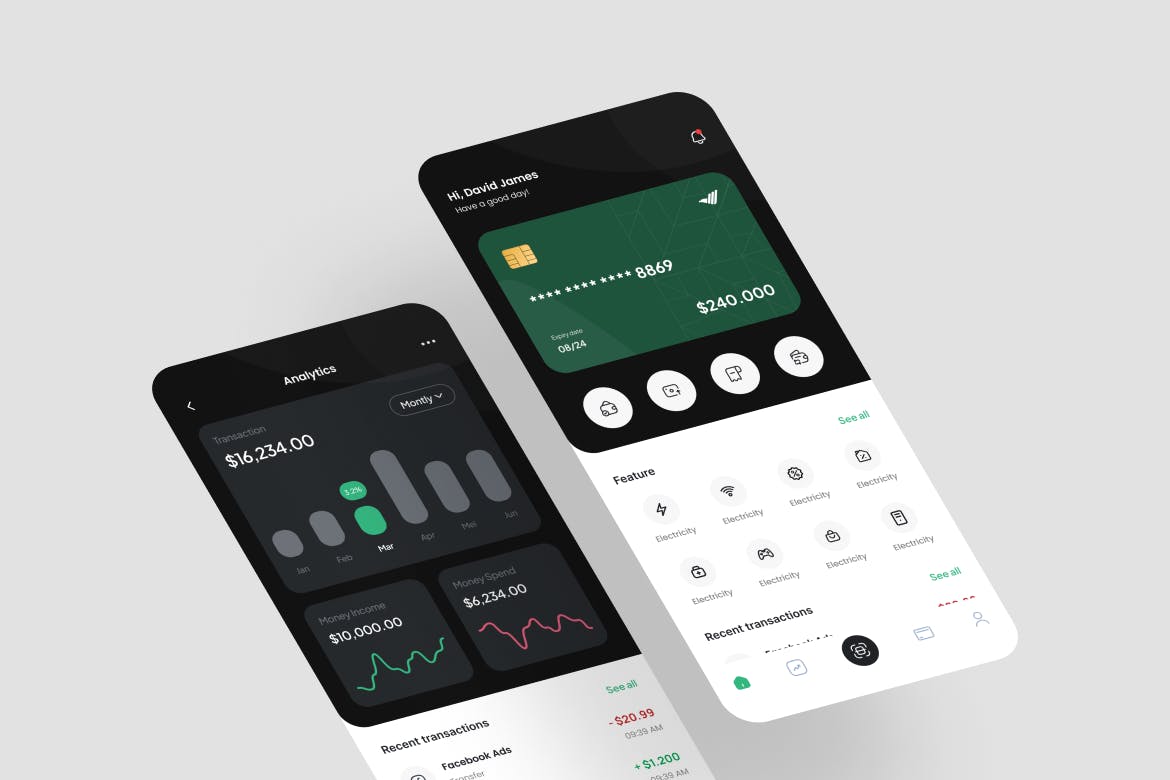 绿色电子钱包主题APP UI KIT素材包-4 绿色电子钱包主题APP UI KIT素材包