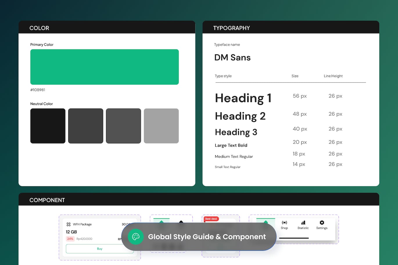 绿色互联网提供商流量计算移动APP UI界面素材包（Figma）
