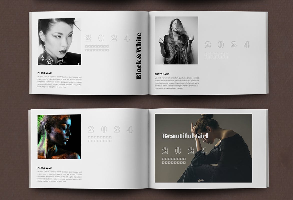 黑白时尚造型画册杂志风格模版素材