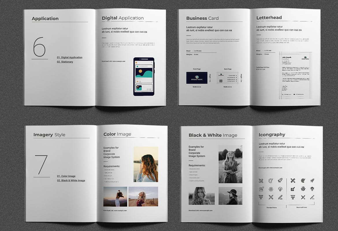 绿色的品牌指南设计画册杂志模版