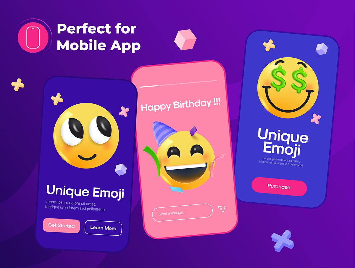 非常有趣的3D矢量风格表情素材包-2 非常有趣的3D矢量风格表情素材包