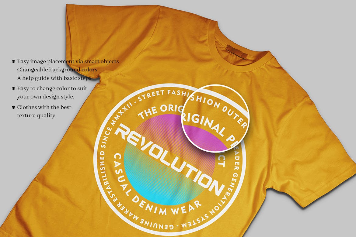 真实的服装T恤PSD样机素材包