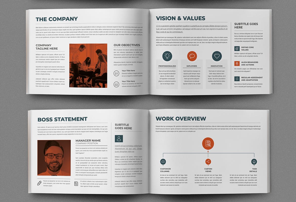 橙绿色企业&公司简介画册杂志模版-4 橙绿色企业&公司简介画册杂志模版