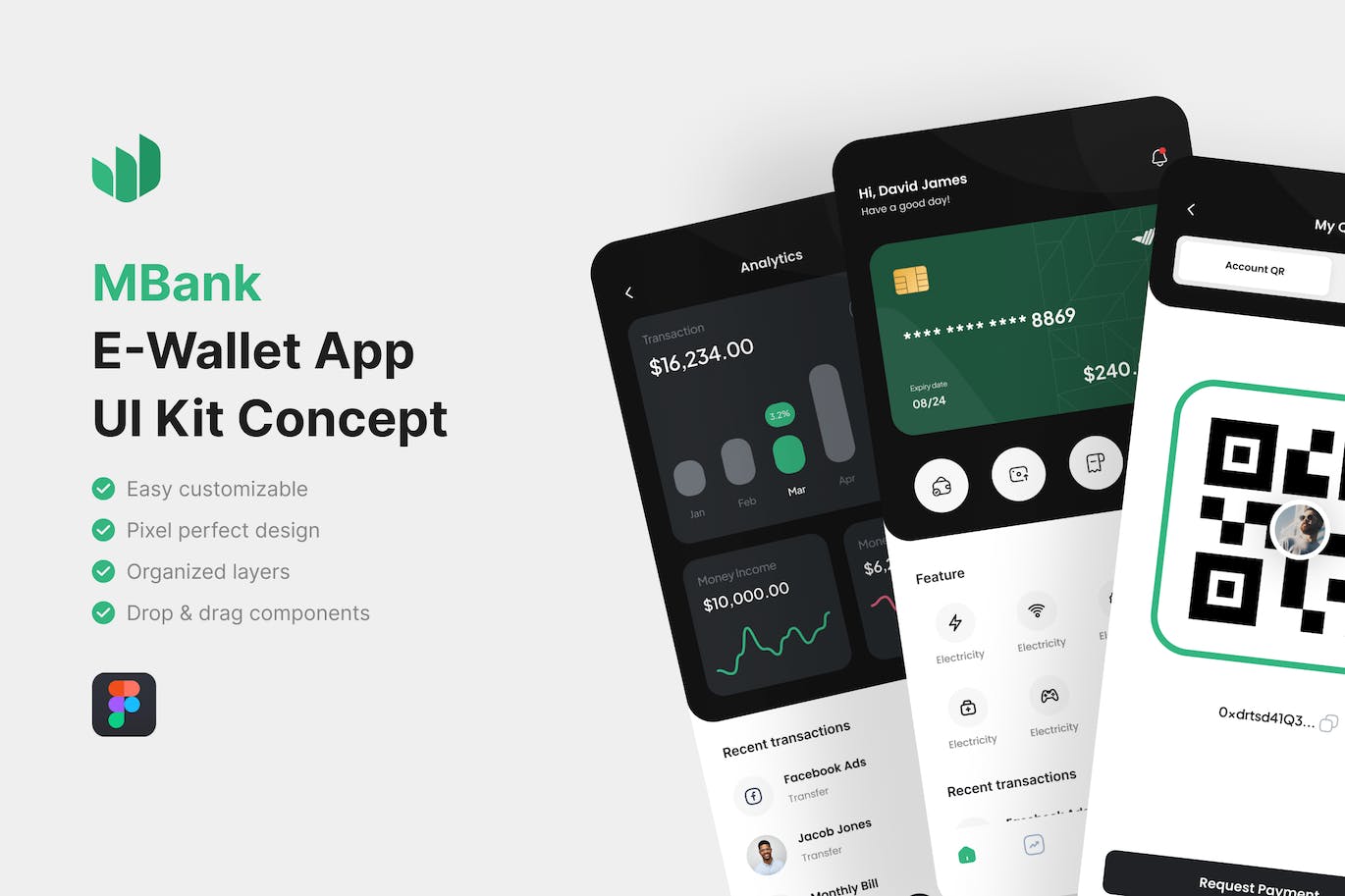 绿色电子钱包主题APP UI KIT素材包-1 绿色电子钱包主题APP UI KIT素材包