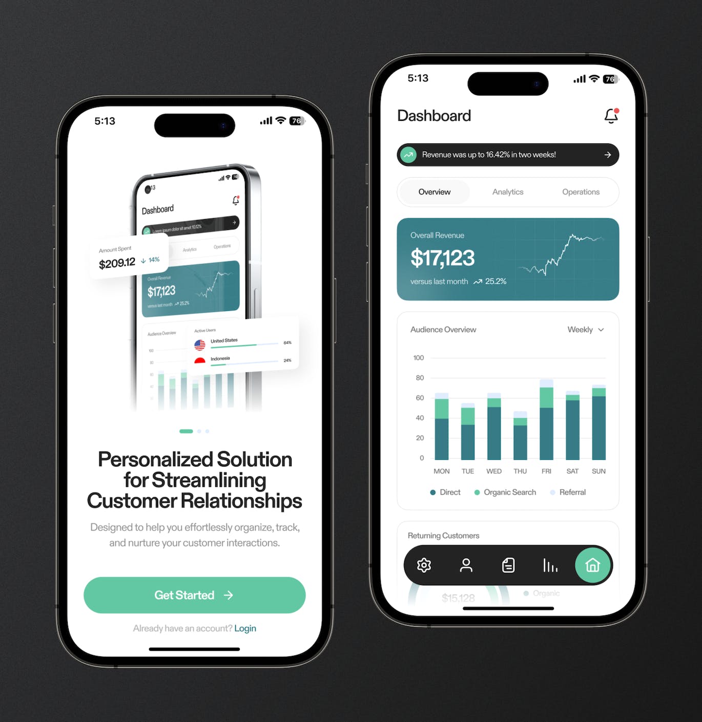 3个绿色后台管理移动APP UI界面素材包（Figma）