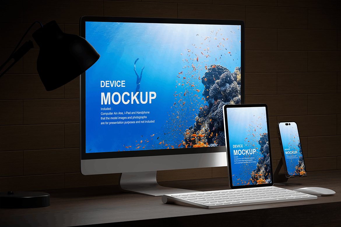 响应式网页PSD模型样机素材包