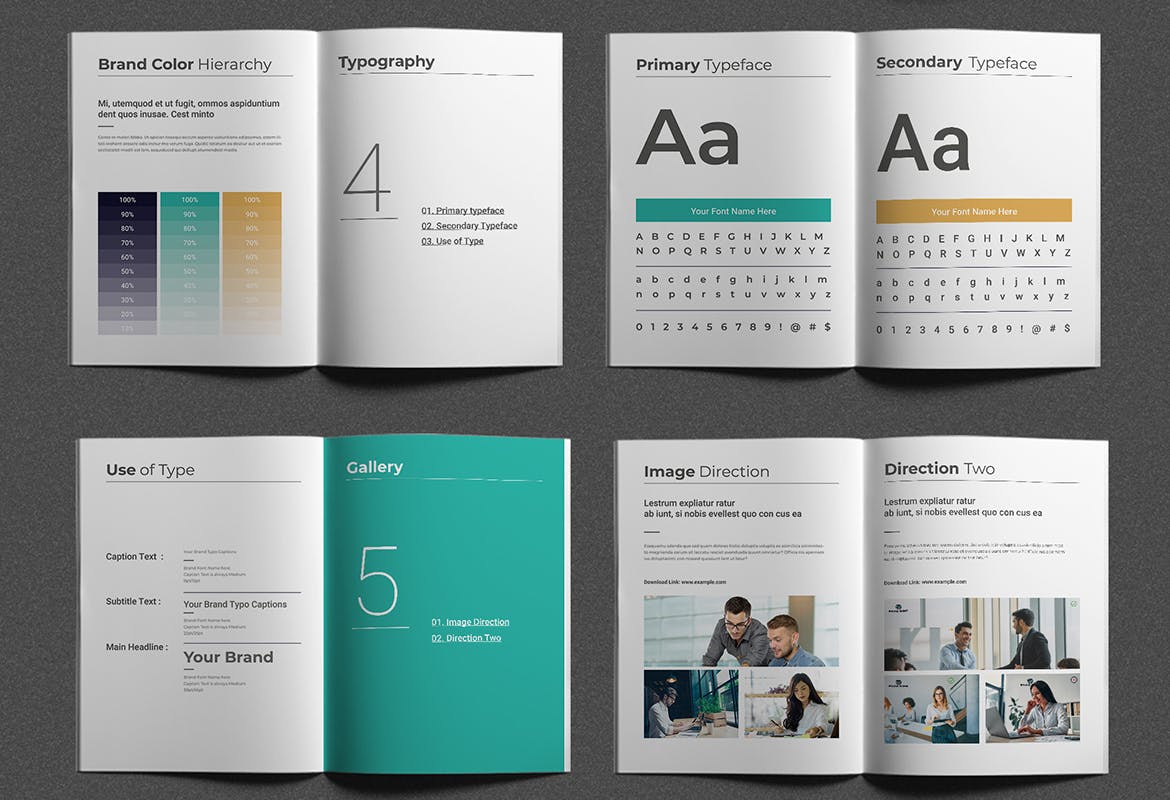 绿色的品牌指南设计画册杂志模版