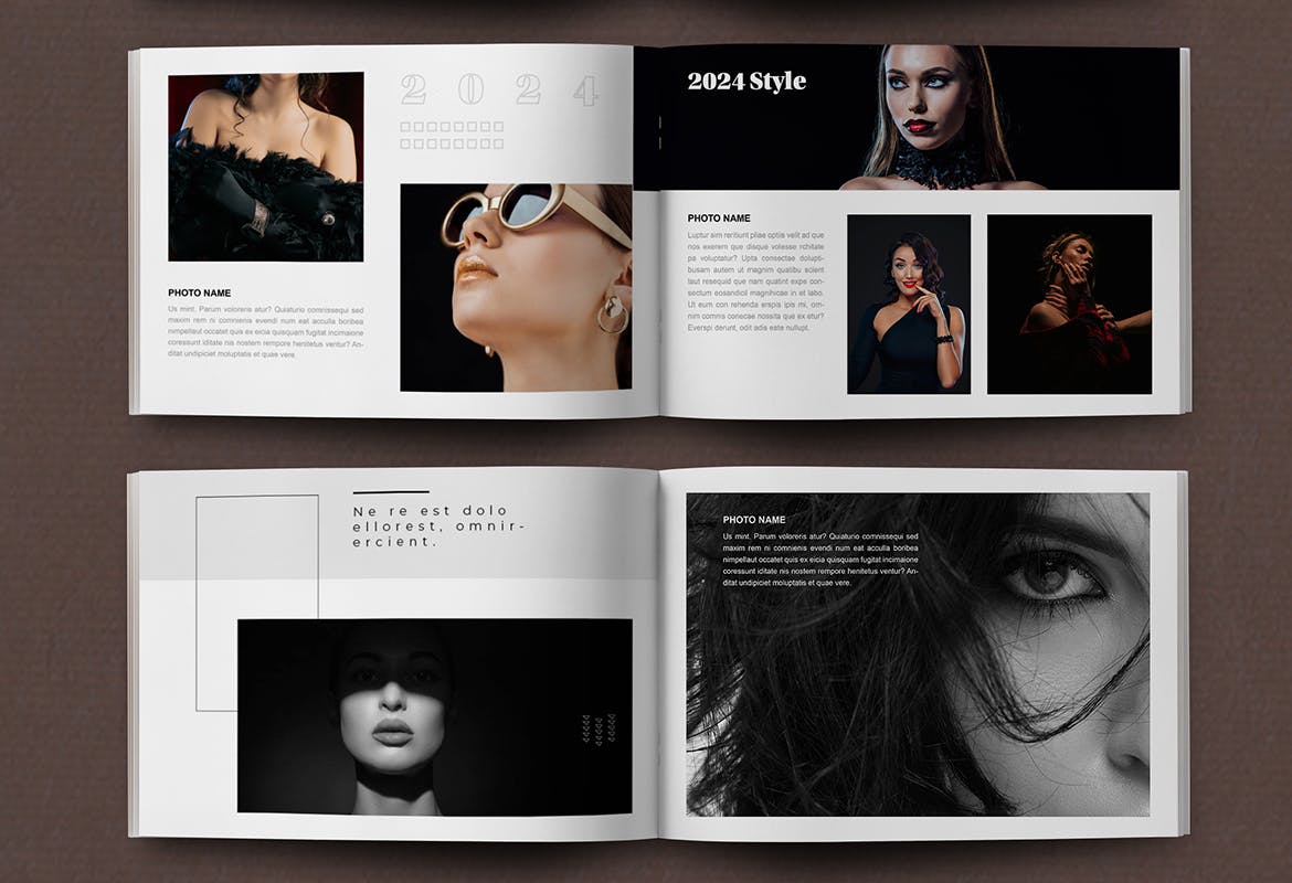 黑白时尚造型画册杂志风格模版素材