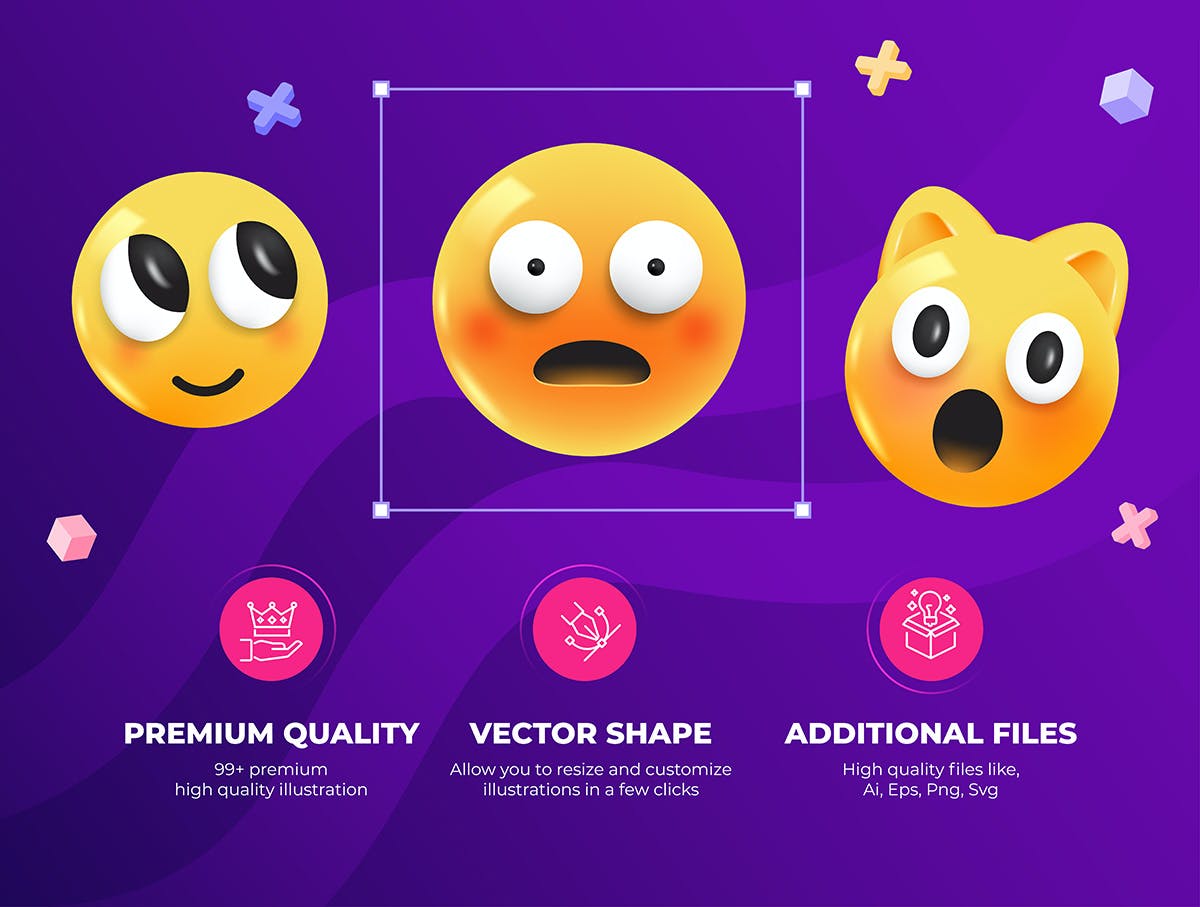 非常有趣的3D矢量风格表情素材包-5 非常有趣的3D矢量风格表情素材包