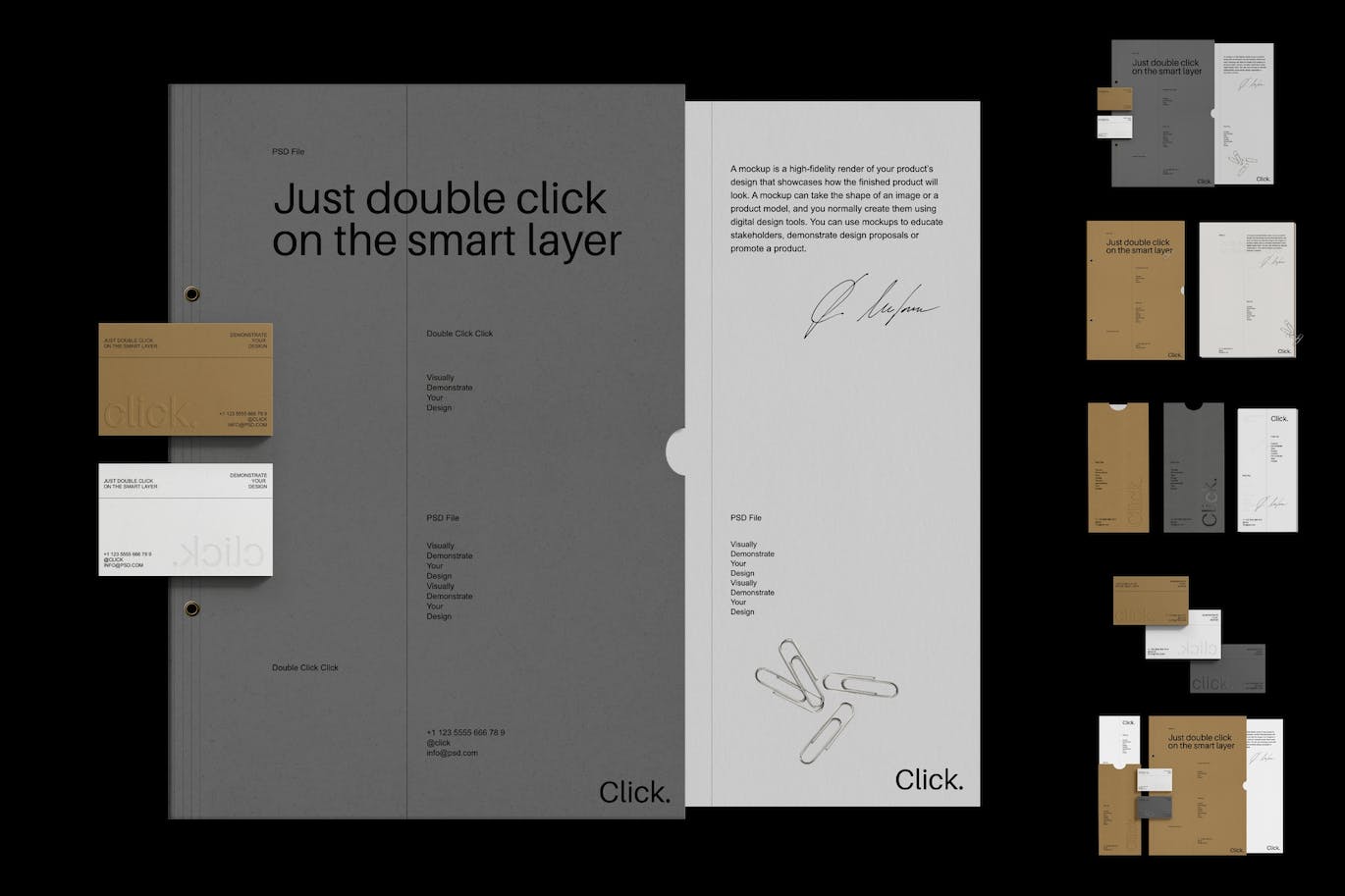 高端深色品牌标识PSD样机素材包