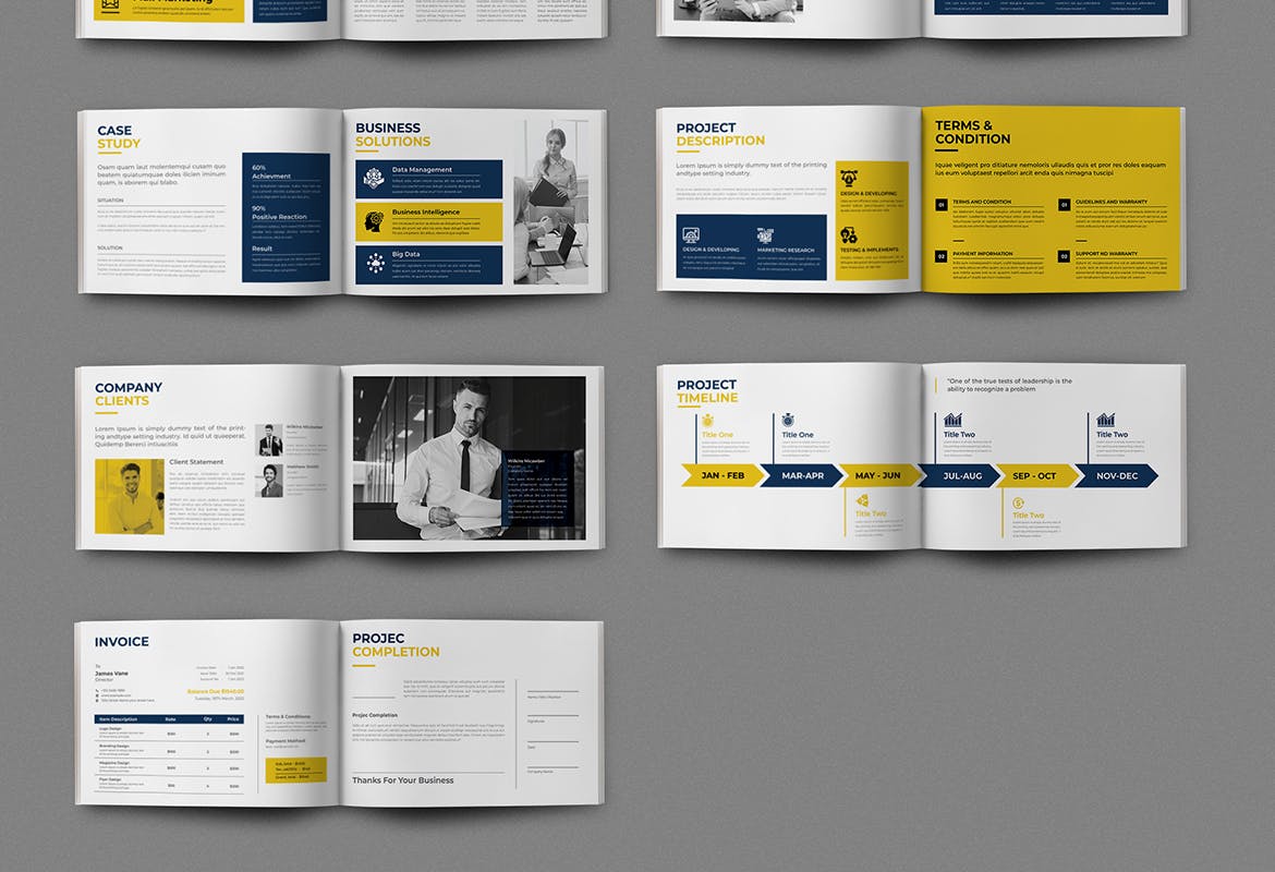 创意蓝黄方案设计画册杂志模版版式素材-3 创意蓝黄方案设计画册杂志模版版式素材