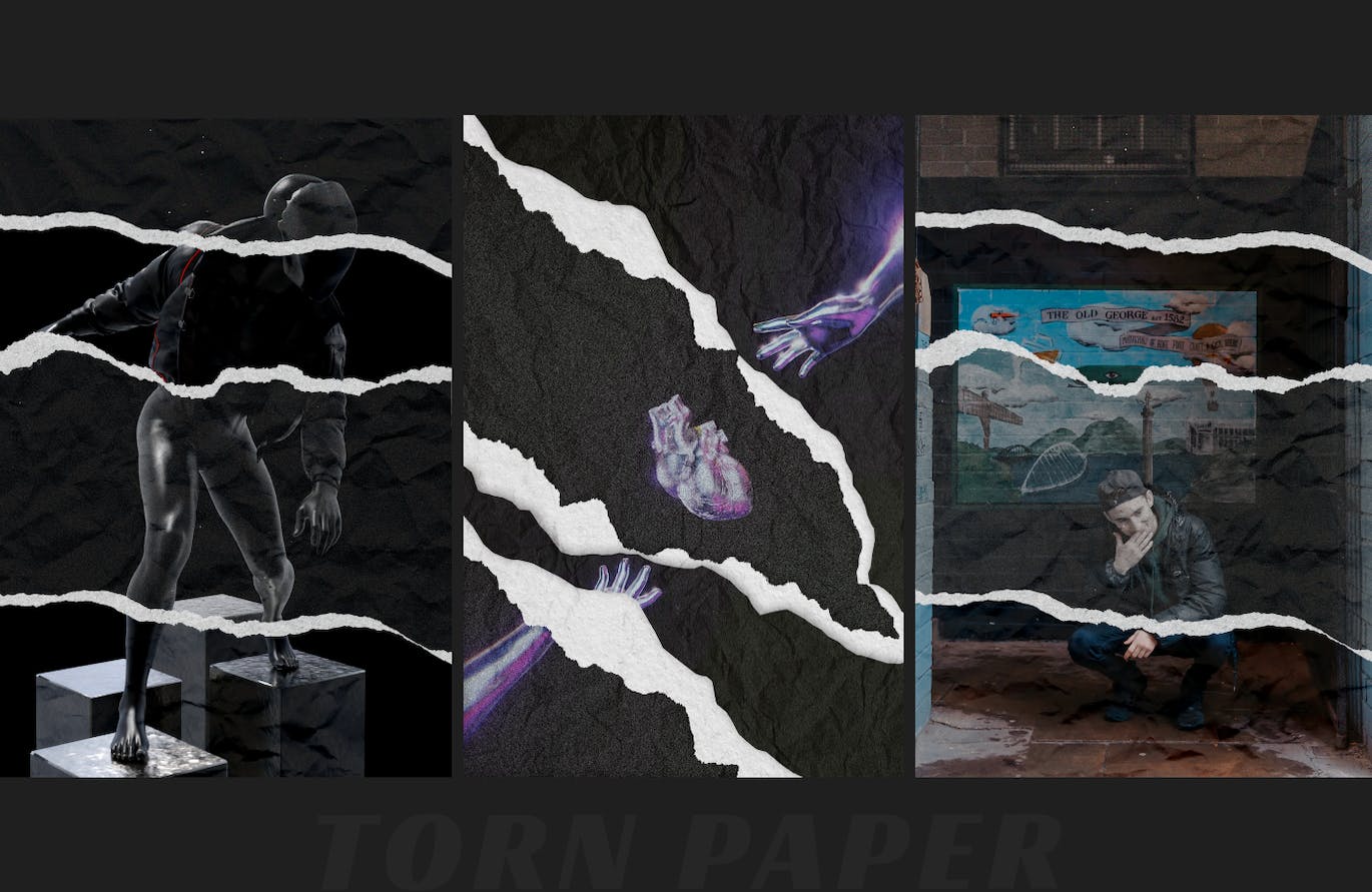 一键在Photoshop中生成逼真的撕纸效果