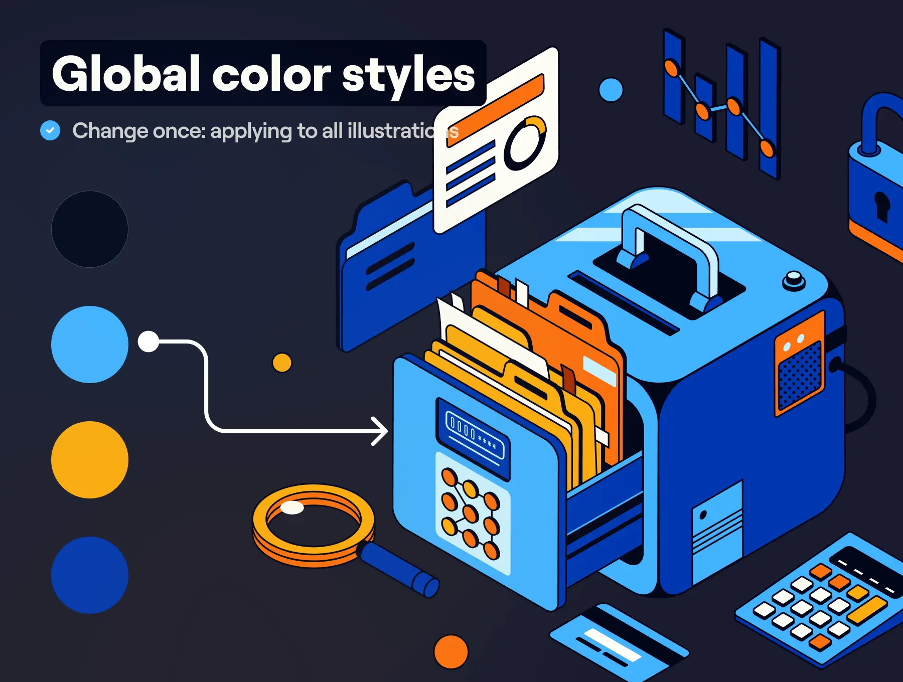 8个2.5D不同类别矢量插画素材包