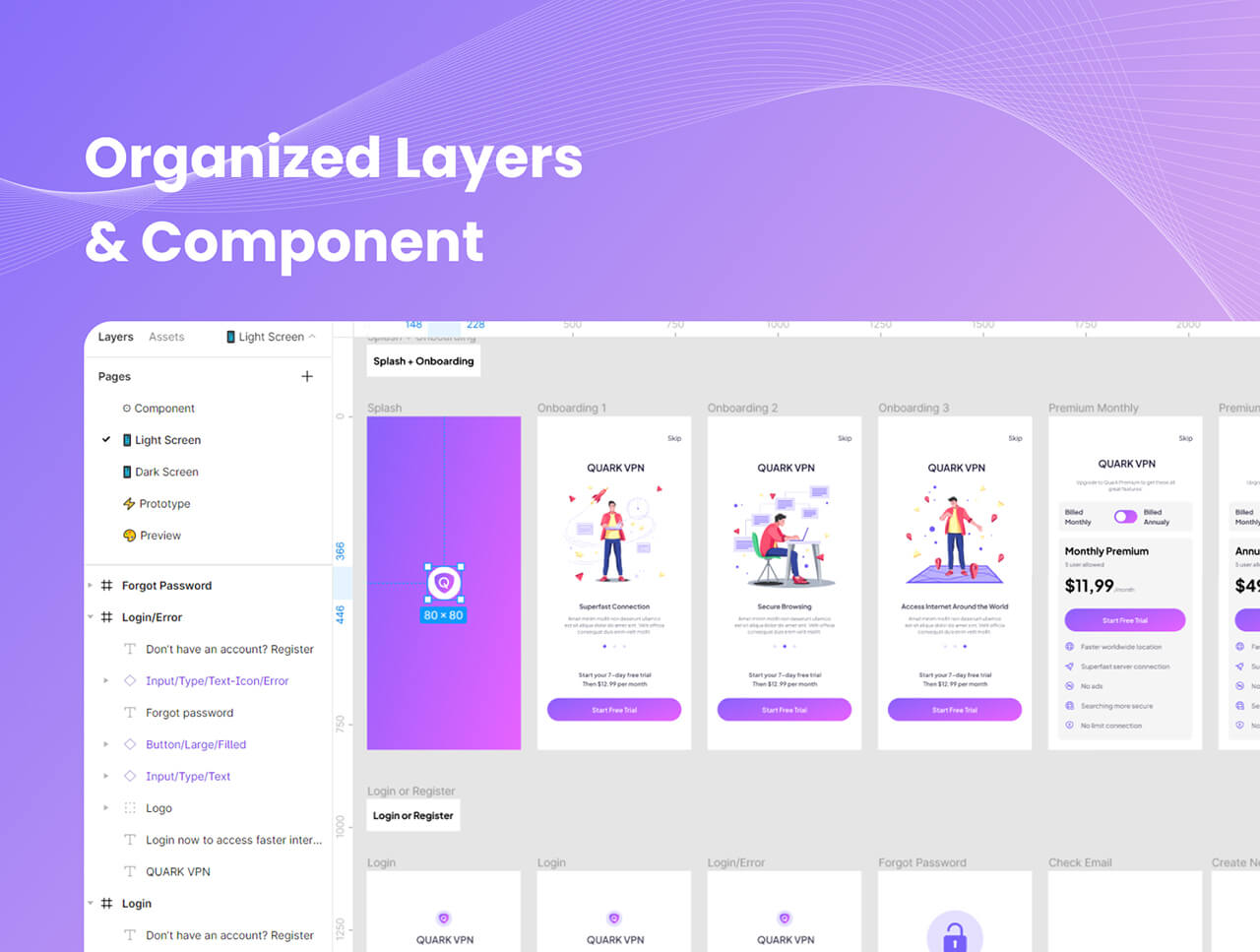 30个紫色移动网络应用APP UI界面素材包