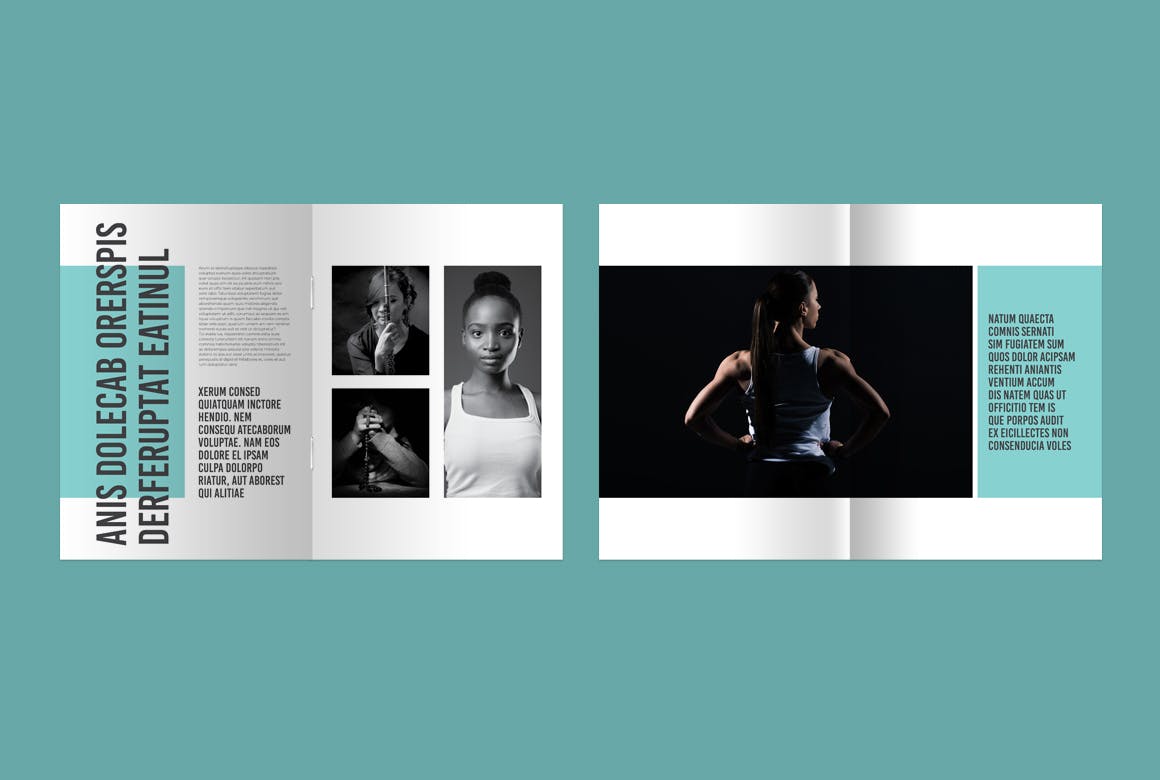 干净简洁的蒂芙尼蓝杂志画册模版素材包