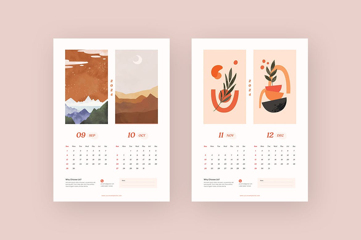 2024年最新多用途可定制简约日历素材包-2 2024年最新多用途可定制简洁日历素材包