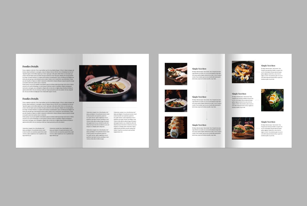 漂亮的适合美食主题的杂志画册模版素材