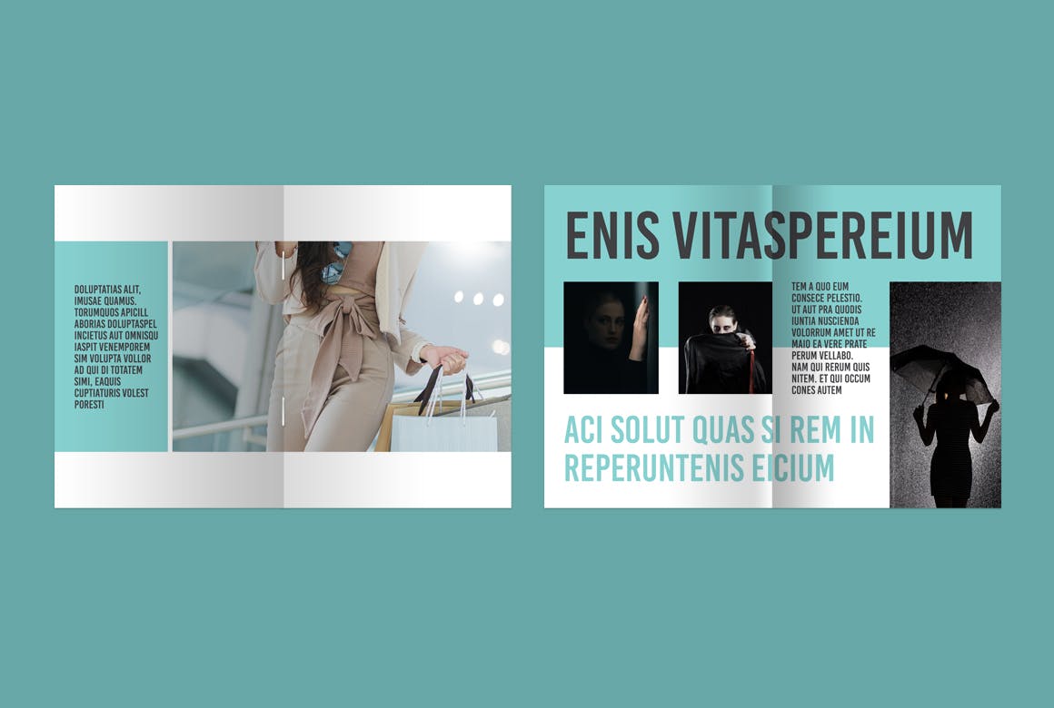 干净简洁的蒂芙尼蓝杂志画册模版素材包