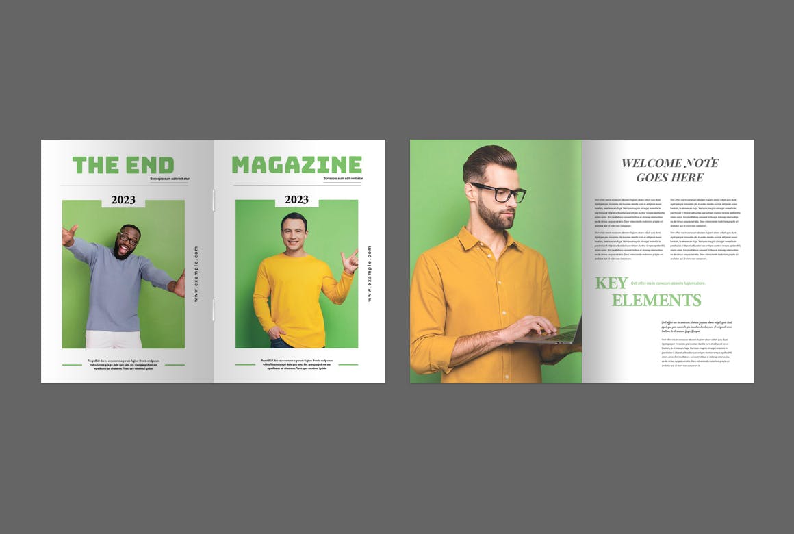 杂志布局干净多用途画册模版