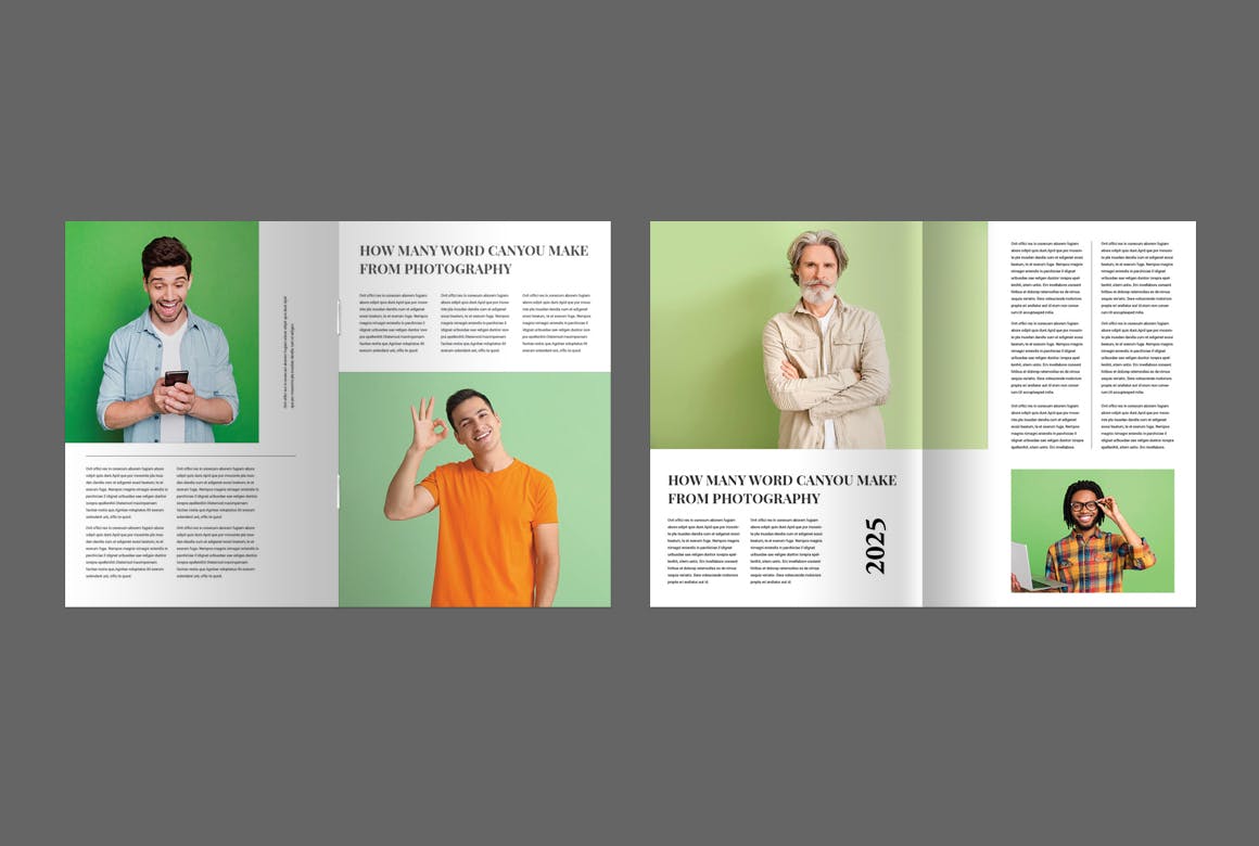 杂志布局干净多用途画册模版