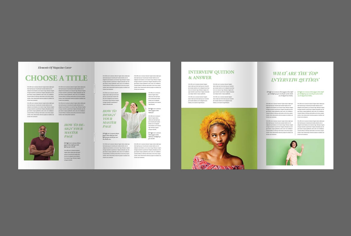 杂志布局干净多用途画册模版