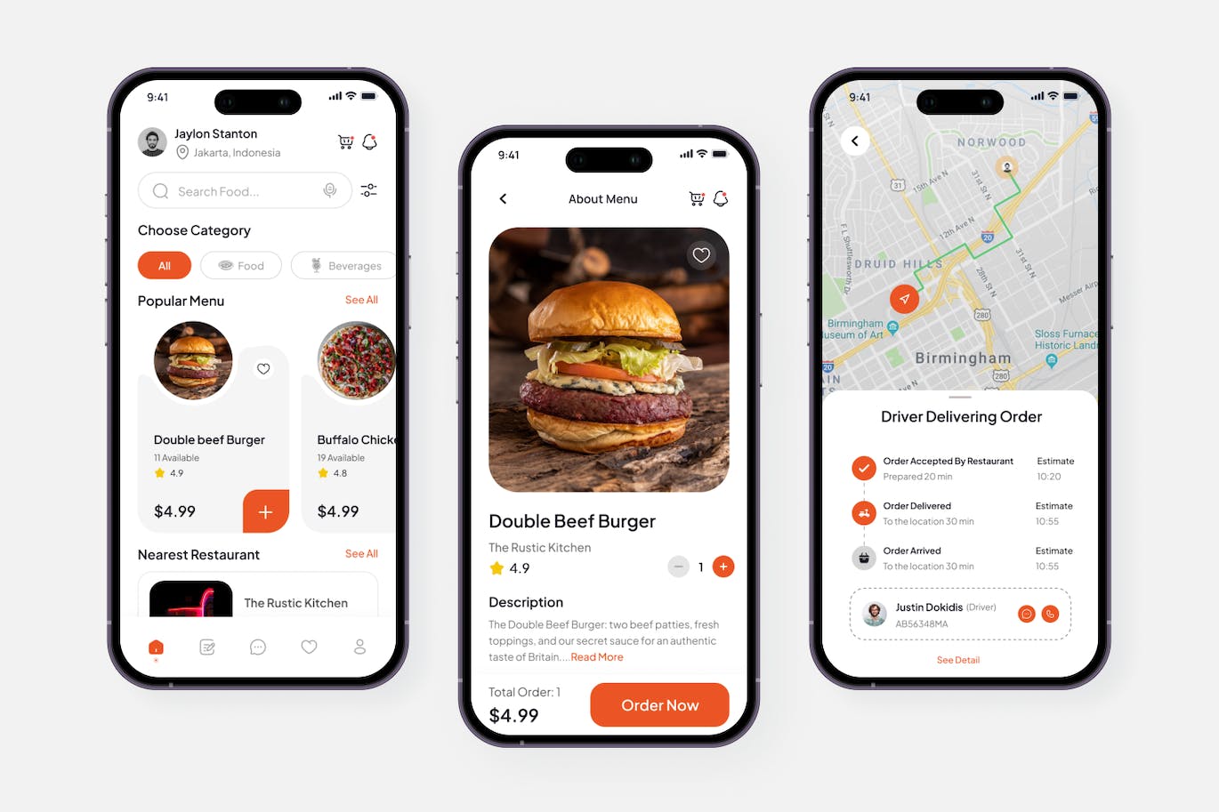 红色送餐移动端APP UI KIT素材包