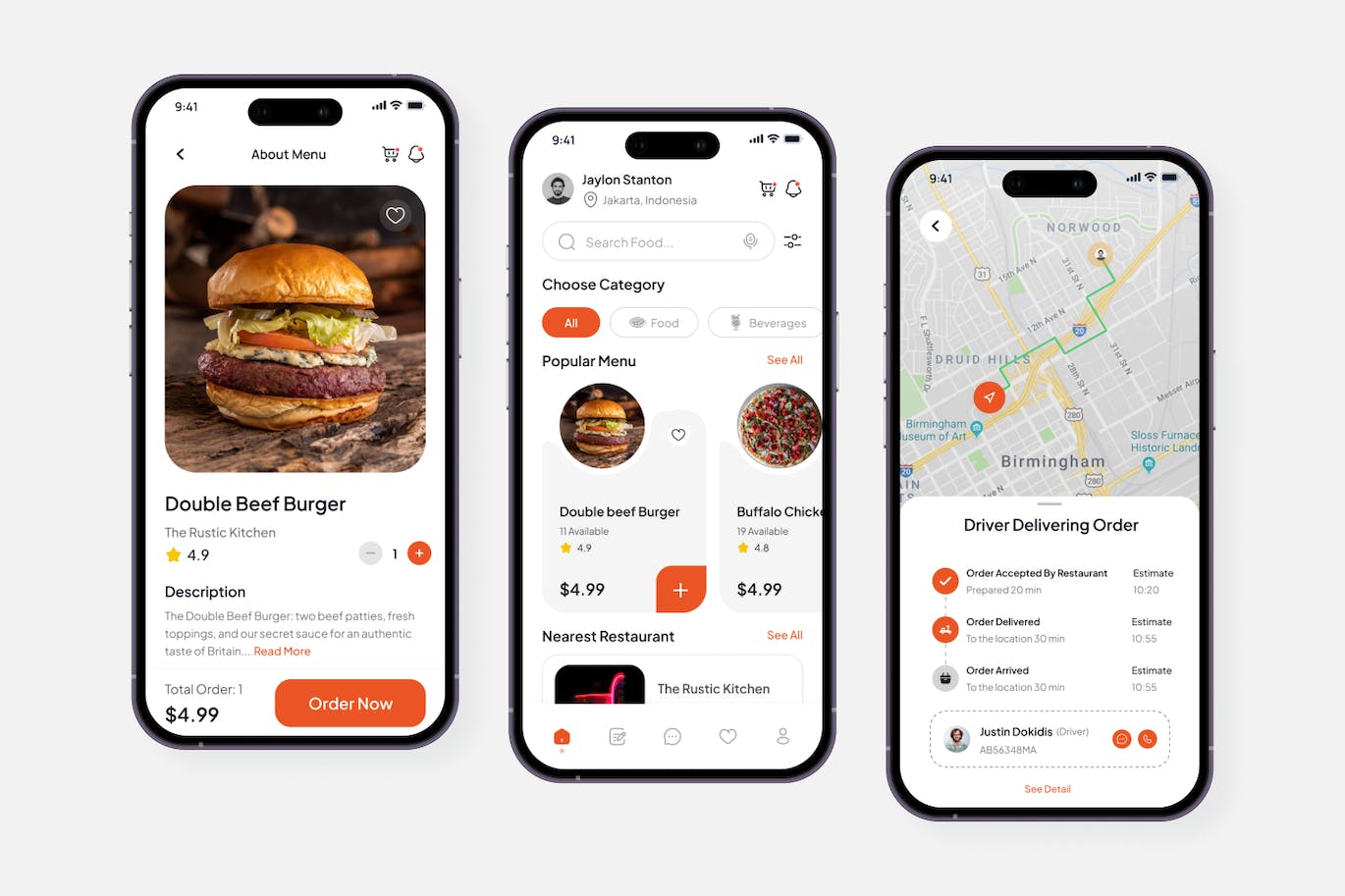 红色送餐移动端APP UI KIT素材包