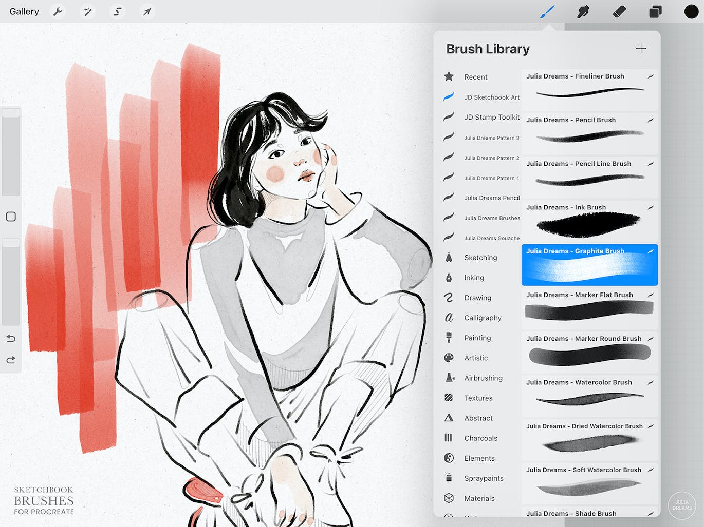 Procreate 画笔混合媒体素描 (BRUSHSET,SWATCHES,PROCREATE)-8 Procreate 画笔混合媒体素描 (BRUSHSET,SWATCHES,PROCREATE)