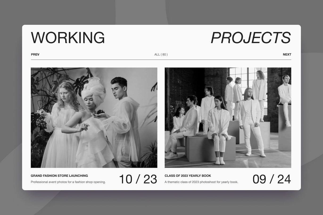 黑白调性摄影风格网页UI模版下载-2 黑白调性摄影风格网页UI模版下载