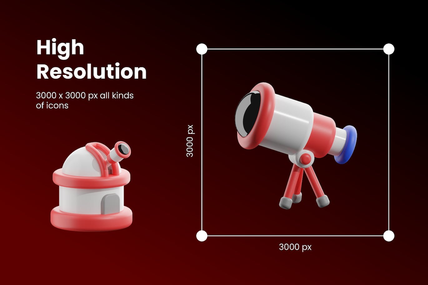 Blender太空空间主题3D图标素材包（FBX,OBJ,Blender）