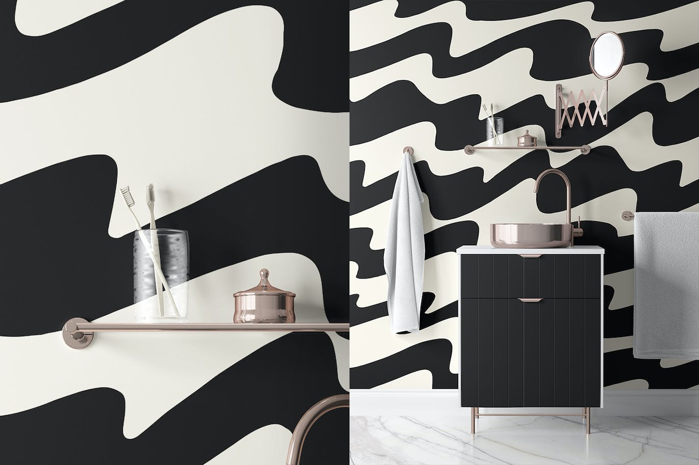 拥有艺术效果的抽象黑色波浪背景矢量素材（AI,EPS,JPG,SVG）