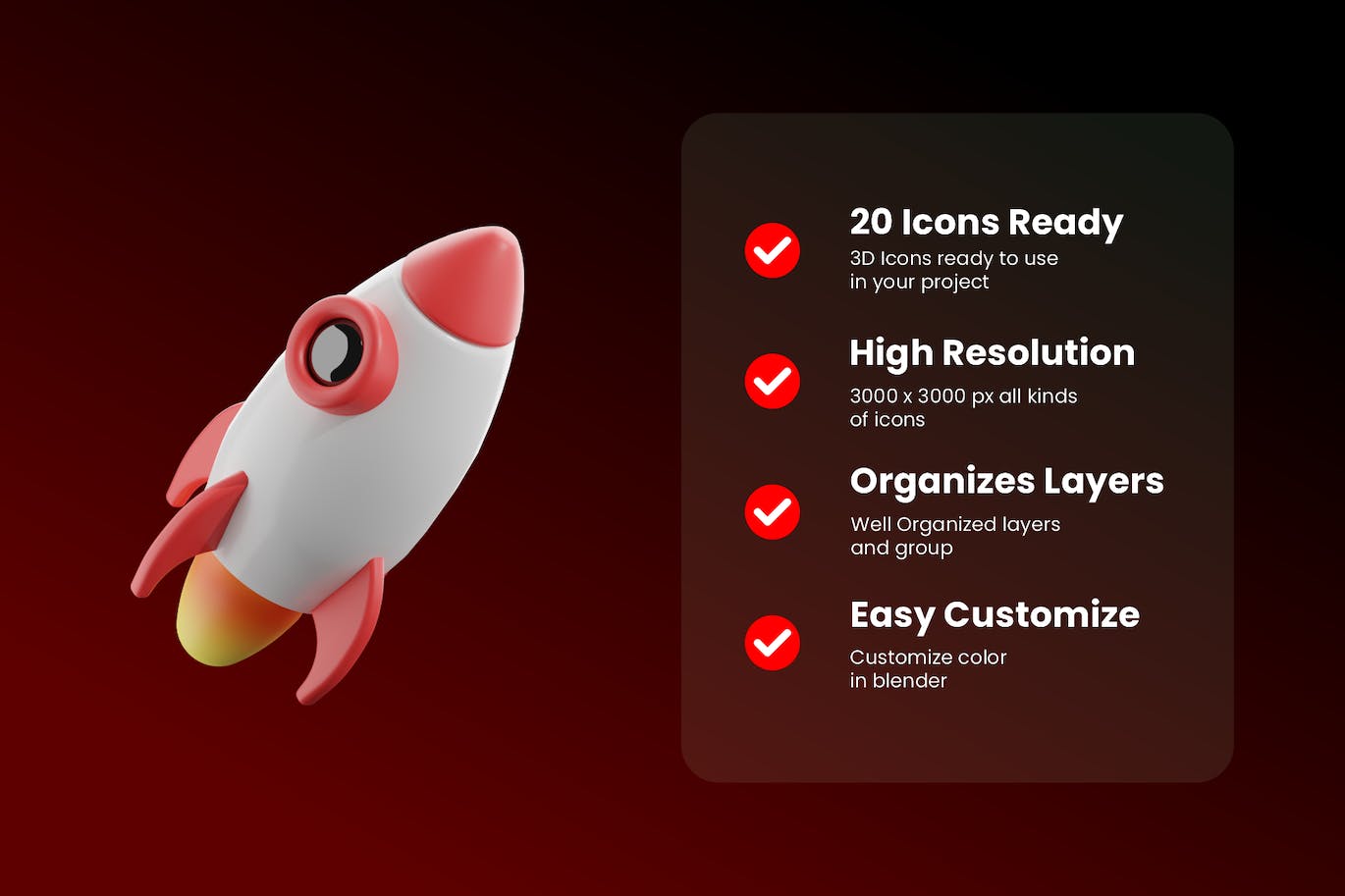 Blender太空空间主题3D图标素材包（FBX,OBJ,Blender）