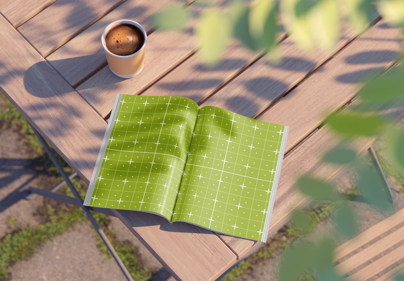 带光影的哑光杂志PSD样机素材