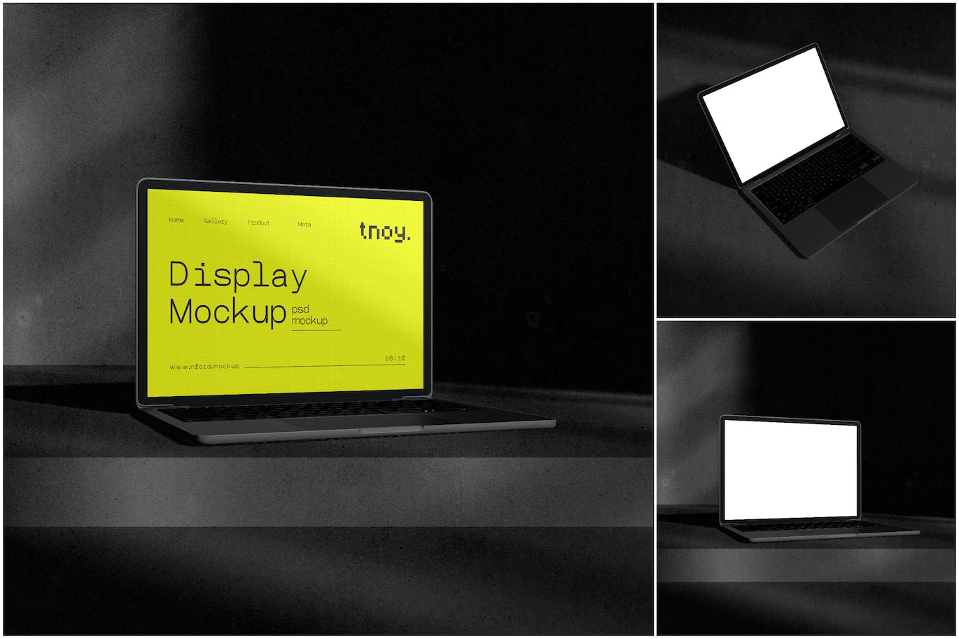 深色MacBook Pro界面样机PSD素材包