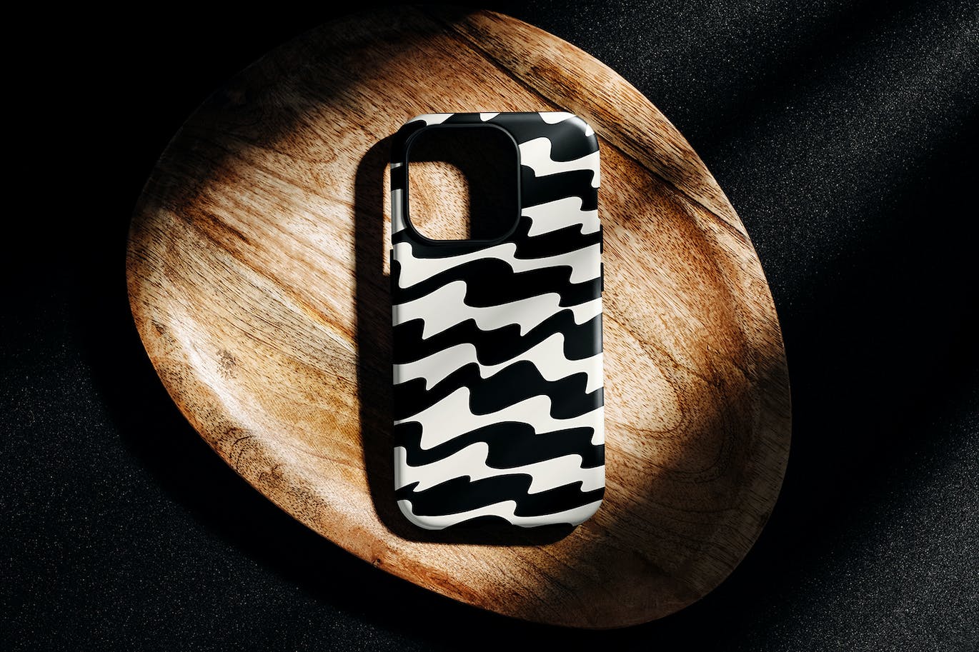 拥有艺术效果的抽象黑色波浪背景矢量素材（AI,EPS,JPG,SVG）